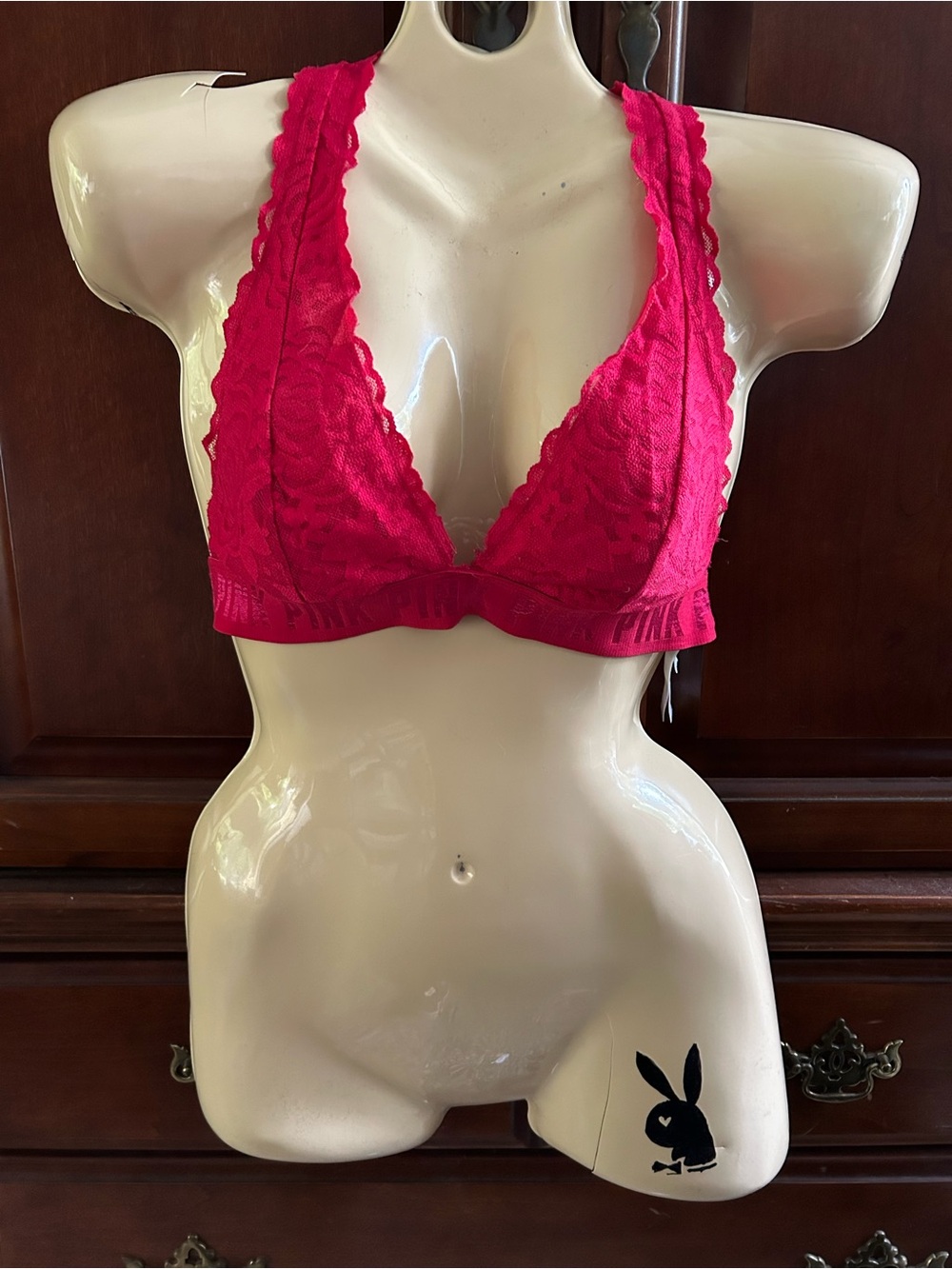 PINK Victoria's Secret Red Lace Bralette